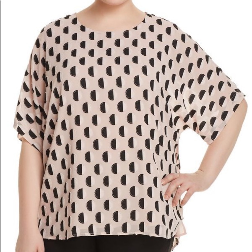 NWOT, V.Camuto Fun Flirty Blush Polka Dot Blouse